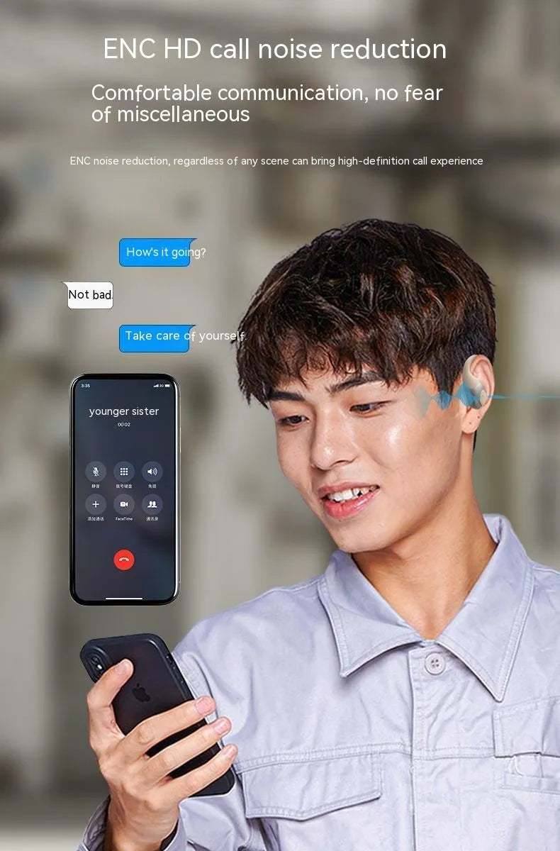 Ear-mounted Sports Bluetooth Headset Large Power And Long Battery Life - Bellarte Enchanté Ear-mounted Sports Bluetooth Headset Large Power And Long Battery Life